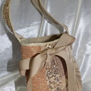 Elegant Beige Sequin Women's Bag